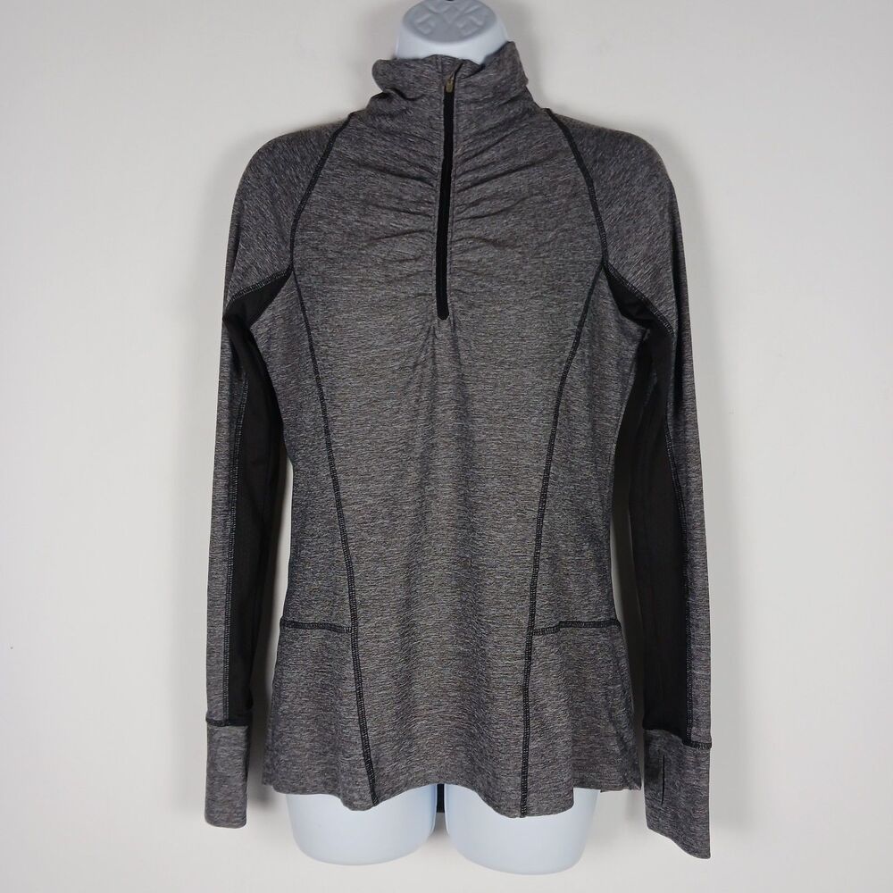 Champion Semi Fitted Work Out Running Top 1/4 Zip Thumbholes Size Small